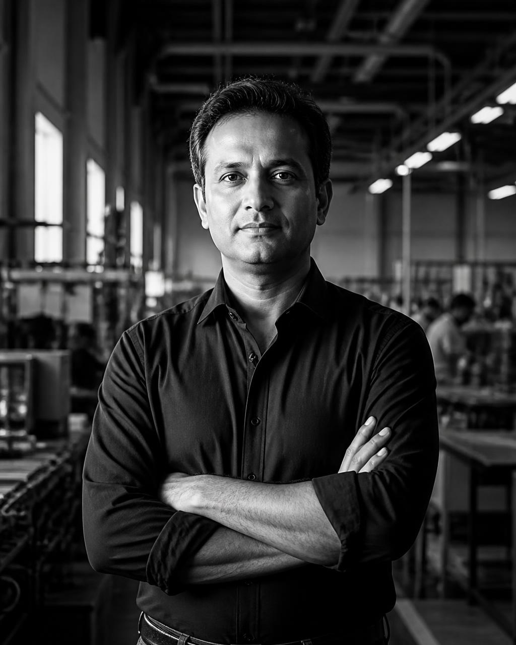 Editorial portrait of an Indian founder